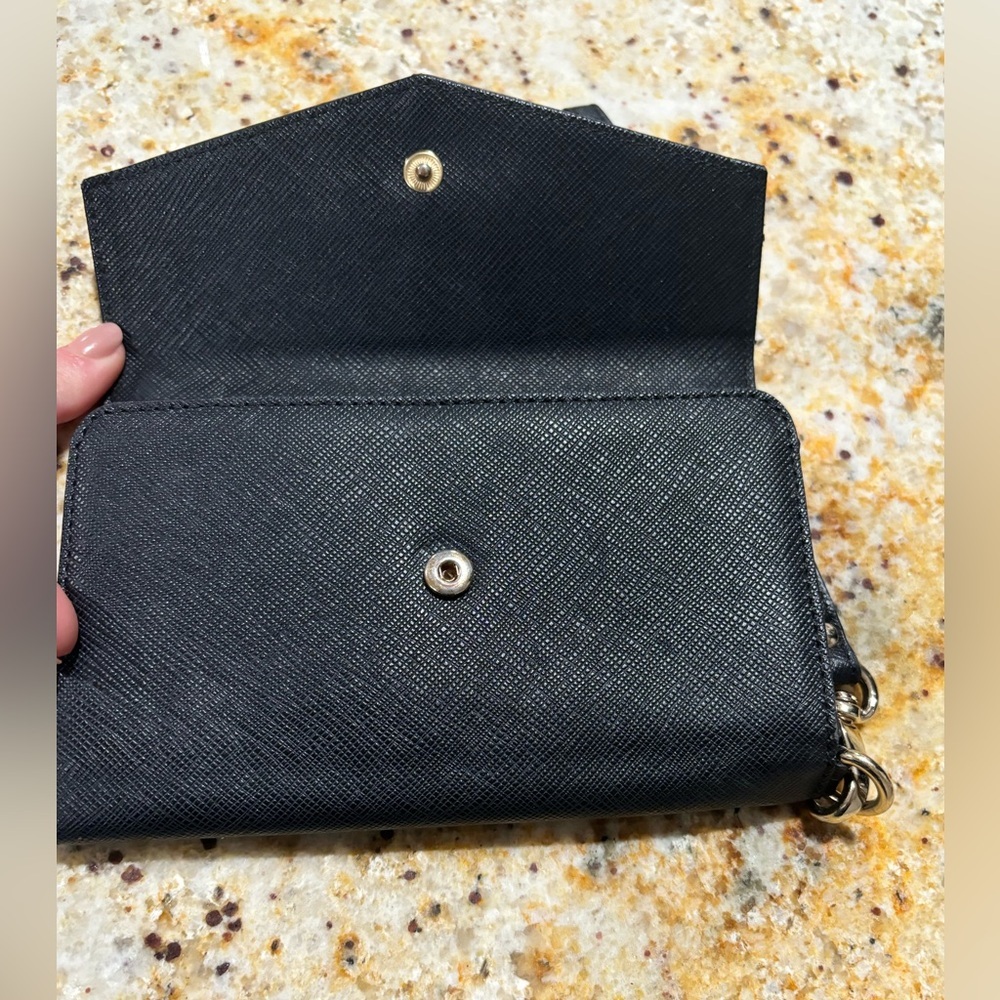 Kate Spade Black Saffiano Wristlet Envelope Wallet - Picture 6 of 12